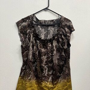 Elegant Brown and Yellow Women's Top